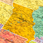 Missouri on a U.S. state map.